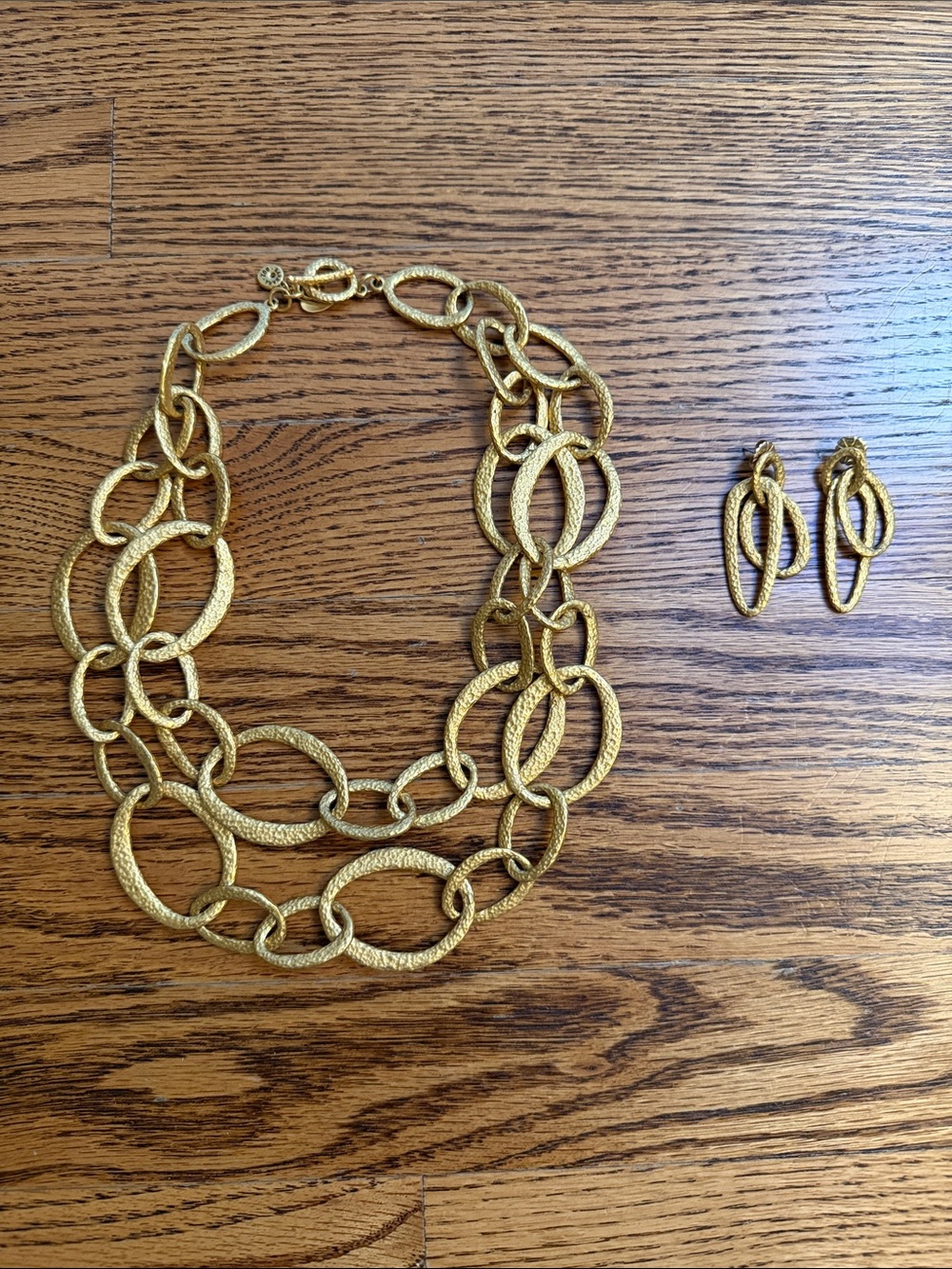 Barbara Boz 18k Gold Plated Statement Necklace and Earrings Set